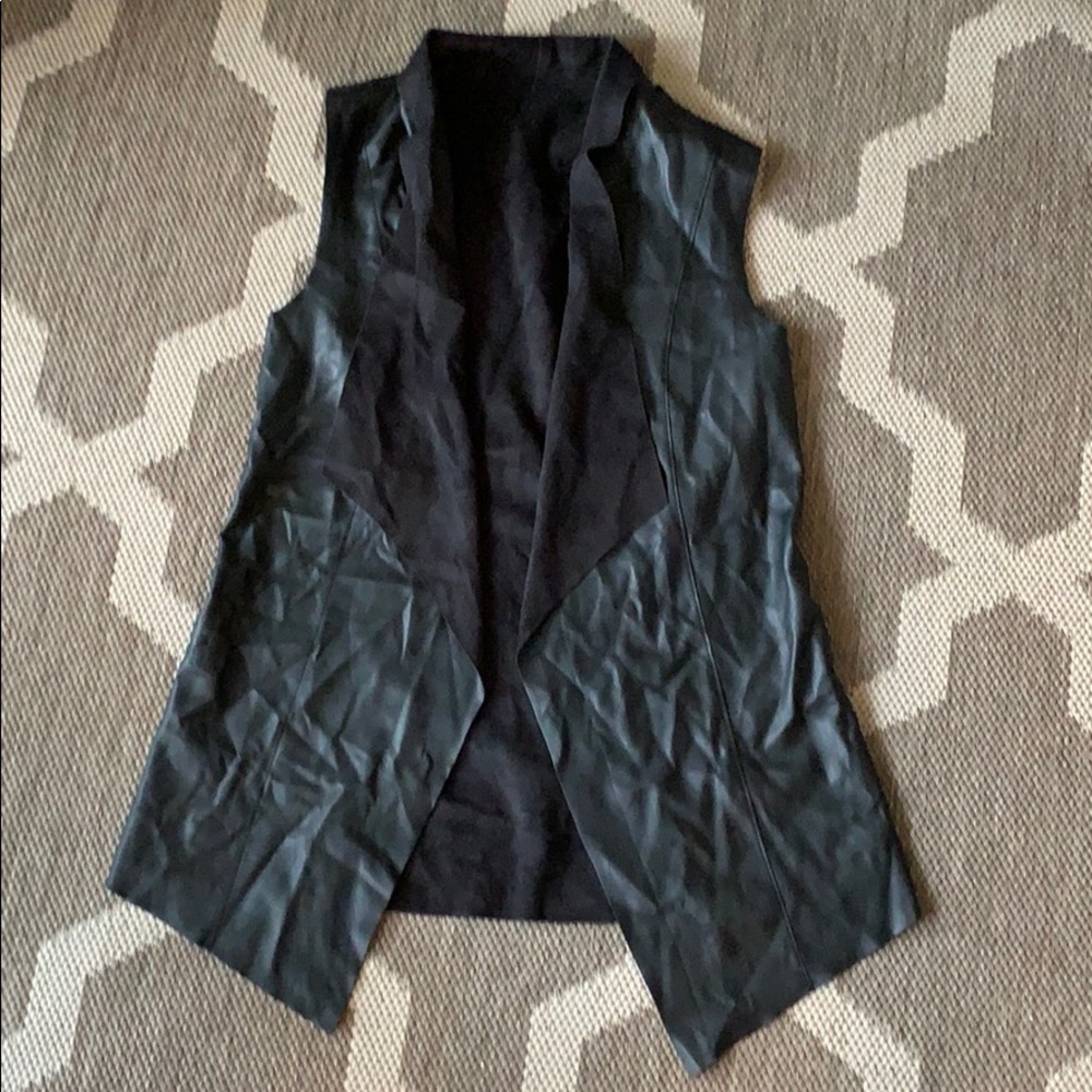 Black Faux Leather Vest